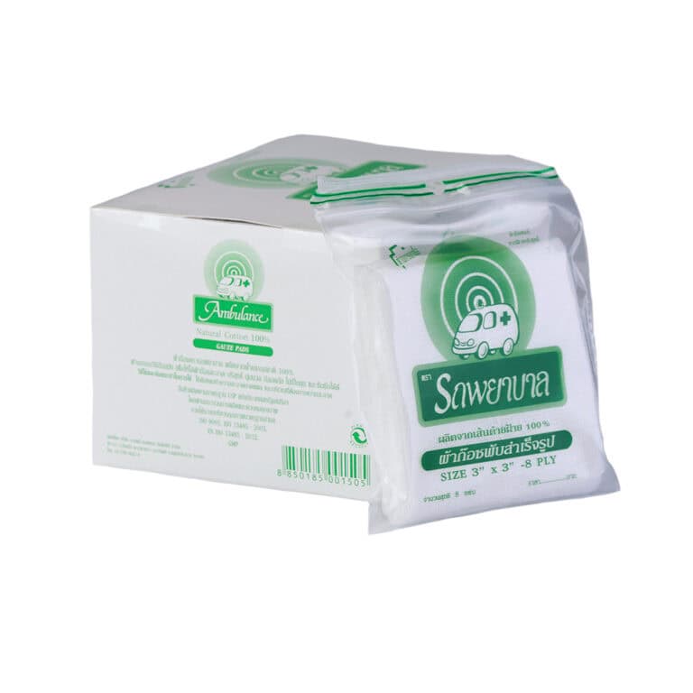 Ambulance ผ้าก๊อซพับตรารถพยาบาล ขนาด3×3 (กล่อง)